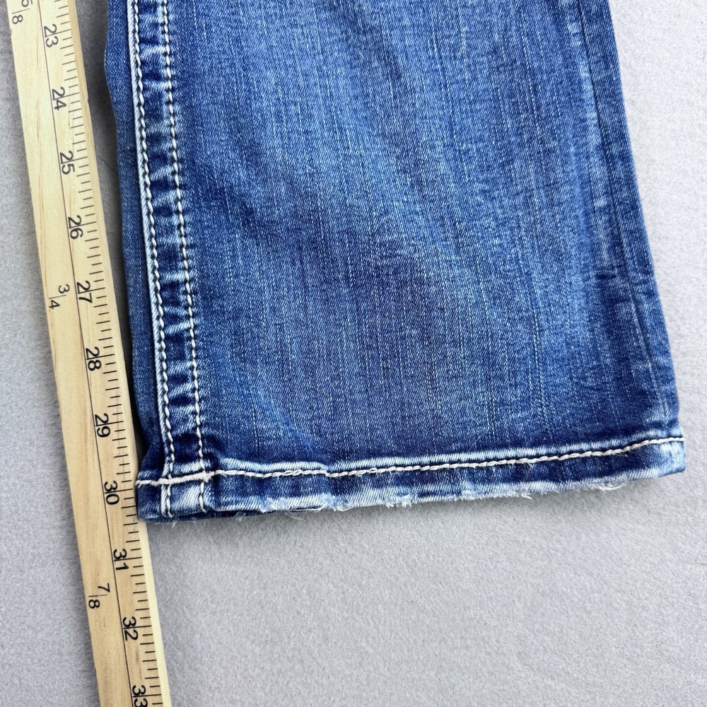 Miss Me Mid-Rise Bootcut Jeans 28x32 Cowgirl Distressed Fade Skull Western Rodeo - Picture 3 of 10